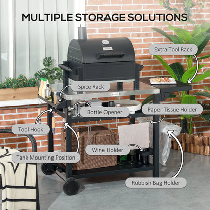 3-Shelf Outdoor Grill Cart, Foldable Side Table, Stainless Steel Top Outdoor Grill Carts at Gallery Canada