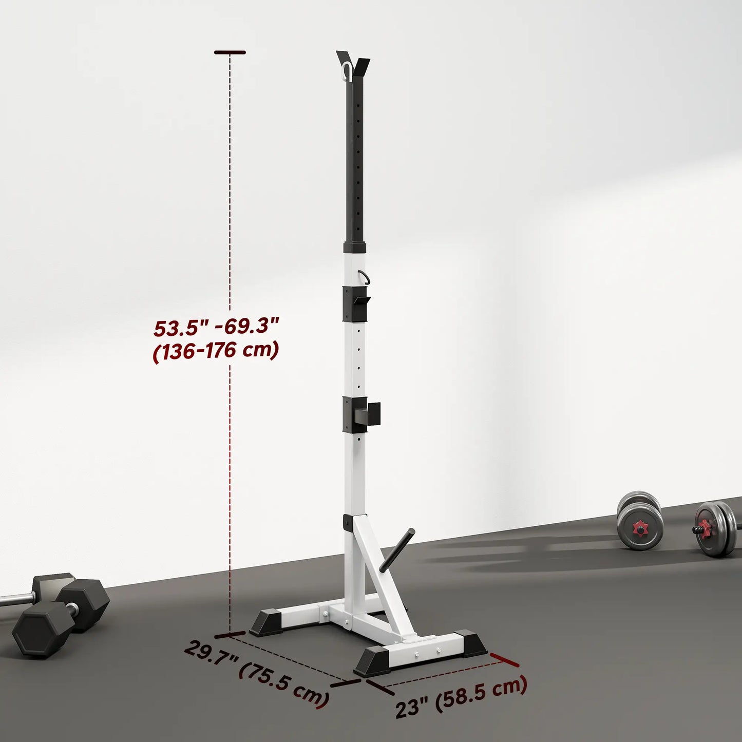 2-Piece Barbell Rack, 53.5"-69.3" Adjustable, 440LBS Capacity Power Towers at Gallery Canada