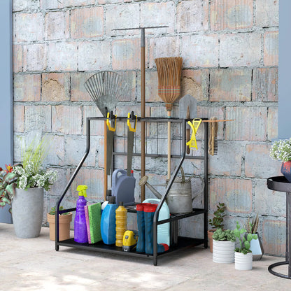 3-Tier Yard Tool Rack, Garden Organizer with Hooks, Orange Garden Accessories at Gallery Canada