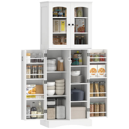 64" Tall Kitchen Pantry Cabinet, 10 Shelves, White Kitchen Pantry Cabinets White at Gallery Canada