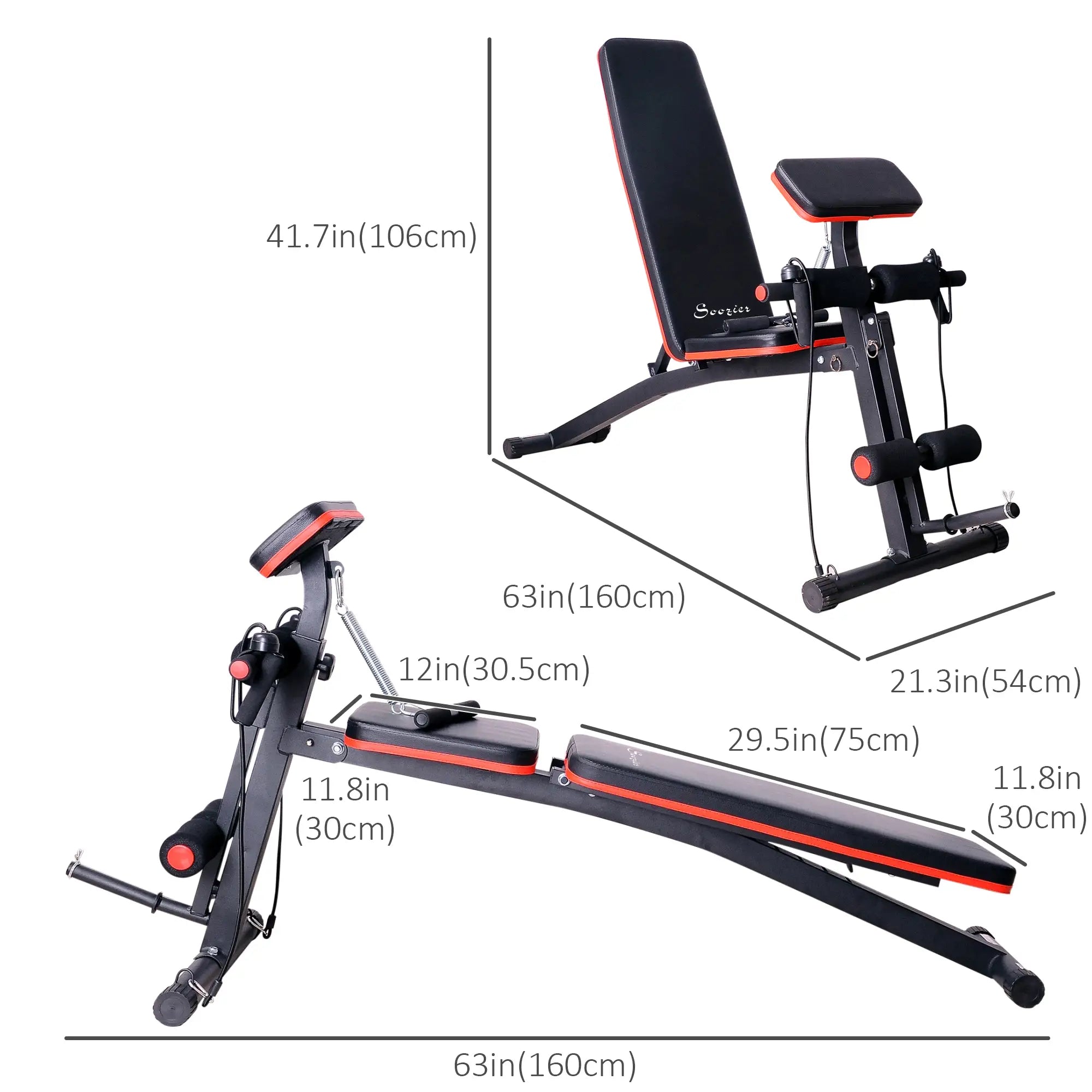 Foldable Adjustable Dumbbell Press Bench, Weight Training Gym Chair, Black & Red Weight Benches at Gallery Canada