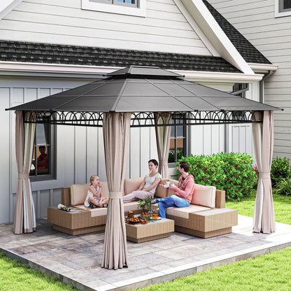 10' x 12' Hardtop Gazebo, Polycarbonate Roof, Steel Frame, Khaki Gazebos at Gallery Canada