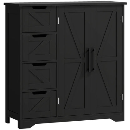 Farmhouse Bathroom Floor Cabinet, Adjustable Shelf, Black Bathroom Cabinets at Gallery Canada