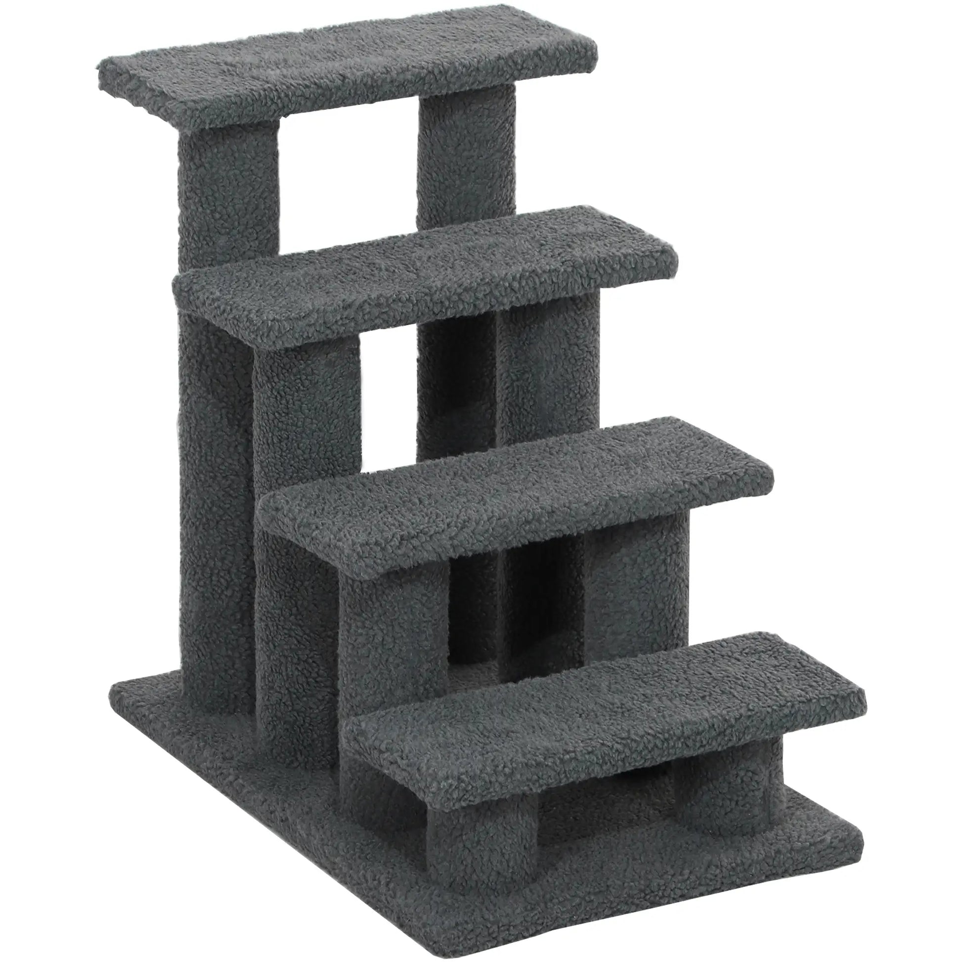 23.5" 4 Tier Pet Stairs, Dog Cat Step, Scratch Post Furniture, Dark Grey Cat Trees Dark Grey at Gallery Canada
