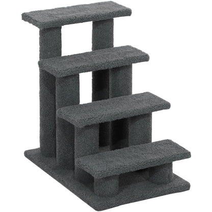 23.5" 4 Tier Pet Stairs, Dog Cat Step, Scratch Post Furniture, Dark Grey Cat Trees Dark Grey at Gallery Canada