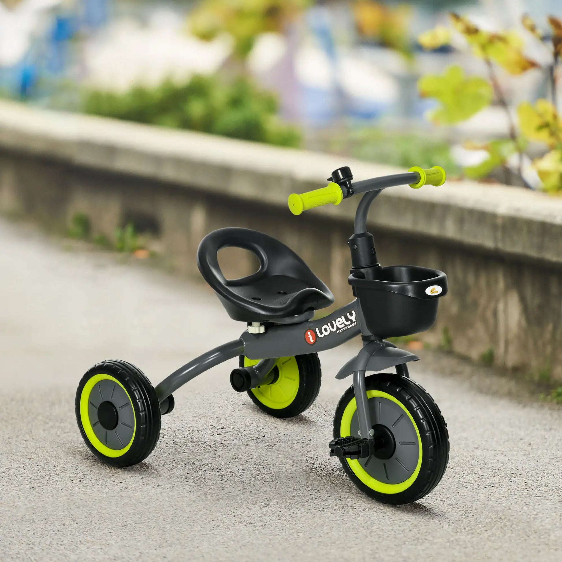 Toddler Tricycle for 2-5 Year Olds, Adjustable Seat, Basket, Bell, Black Tricycles for Kids at Gallery Canada