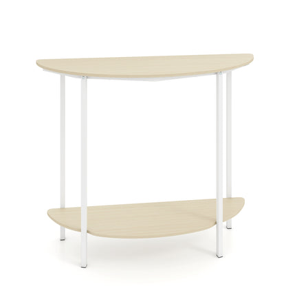 Half Moon Console Table 40 inch, 2-Tier, Oak Console Tables at Gallery Canada