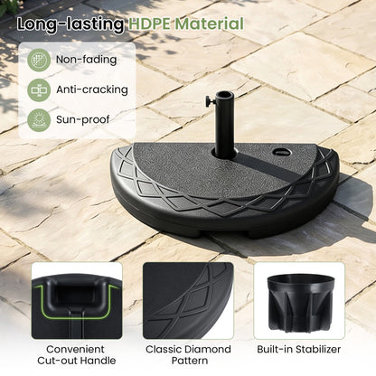 Half Round Patio Umbrella Base, 44 Lbs, Fillable Outdoor Umbrella Bases at Gallery Canada