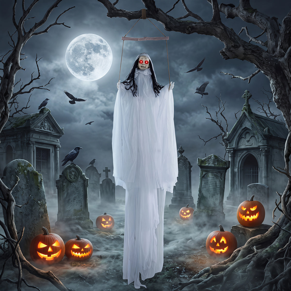 Halloween Decoration, Light Up Eyes, Creepy Sounds