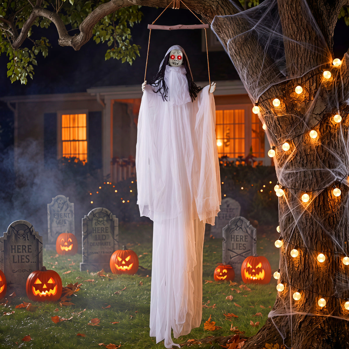 Halloween Decoration, Light Up Eyes, Creepy Sounds