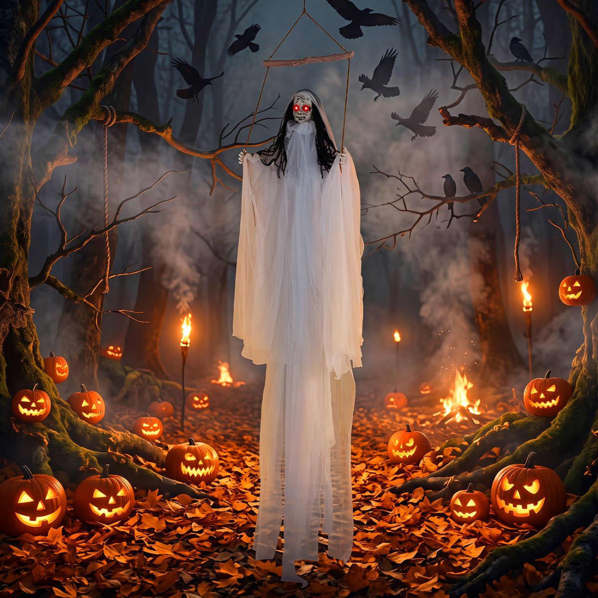 Halloween Decoration, Light Up Eyes, Creepy Sounds