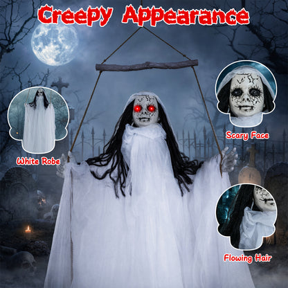 Halloween Decoration, Light Up Eyes, Creepy Sounds