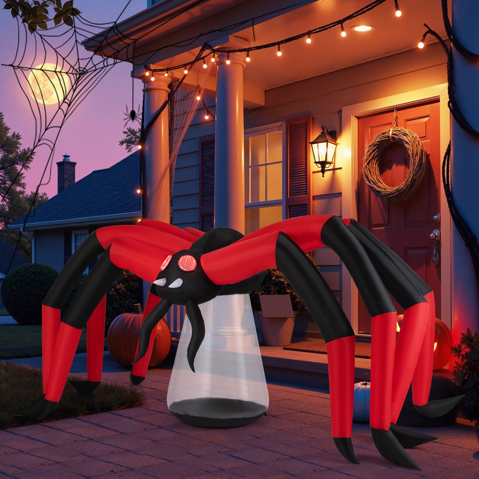Halloween Inflatable Spider Blow Up Yard Scary Spider with Red Tunnel Light Eyes Halloween at Gallery Canada