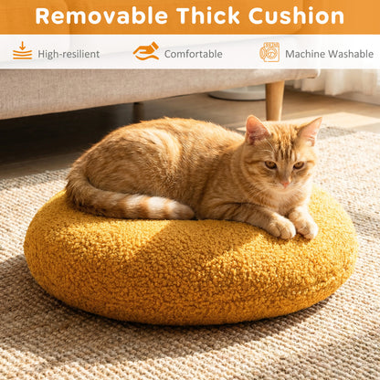 Hamburger Cat Nest With Chicken Drumstick Toy, Removable Cushion, Yellow Cat Houses at Gallery Canada