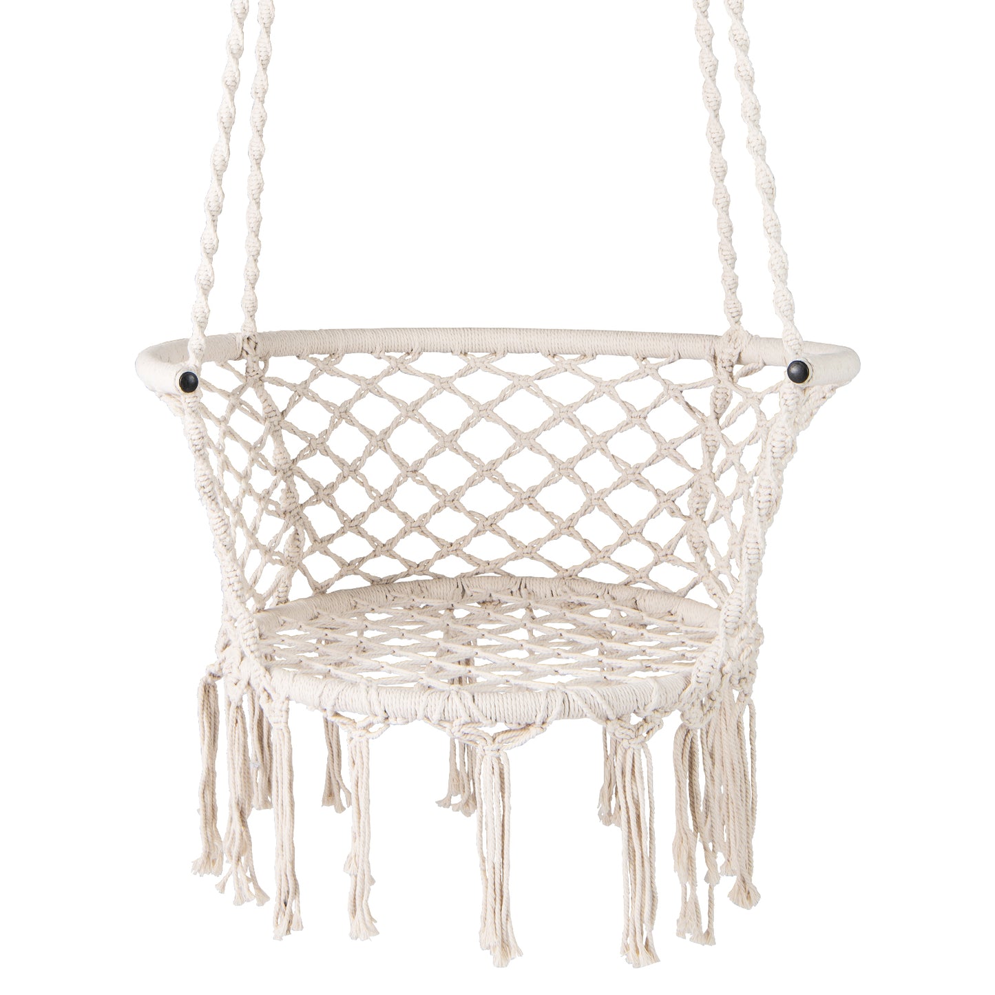 Macrame Hammock Chair Swing, Hanging Cotton Rope, Beige Hammocks at Gallery Canada