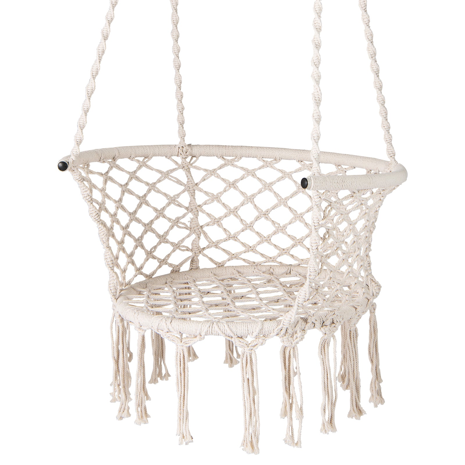 Macrame Hammock Chair Swing, Hanging Cotton Rope, Beige Hammocks at Gallery Canada