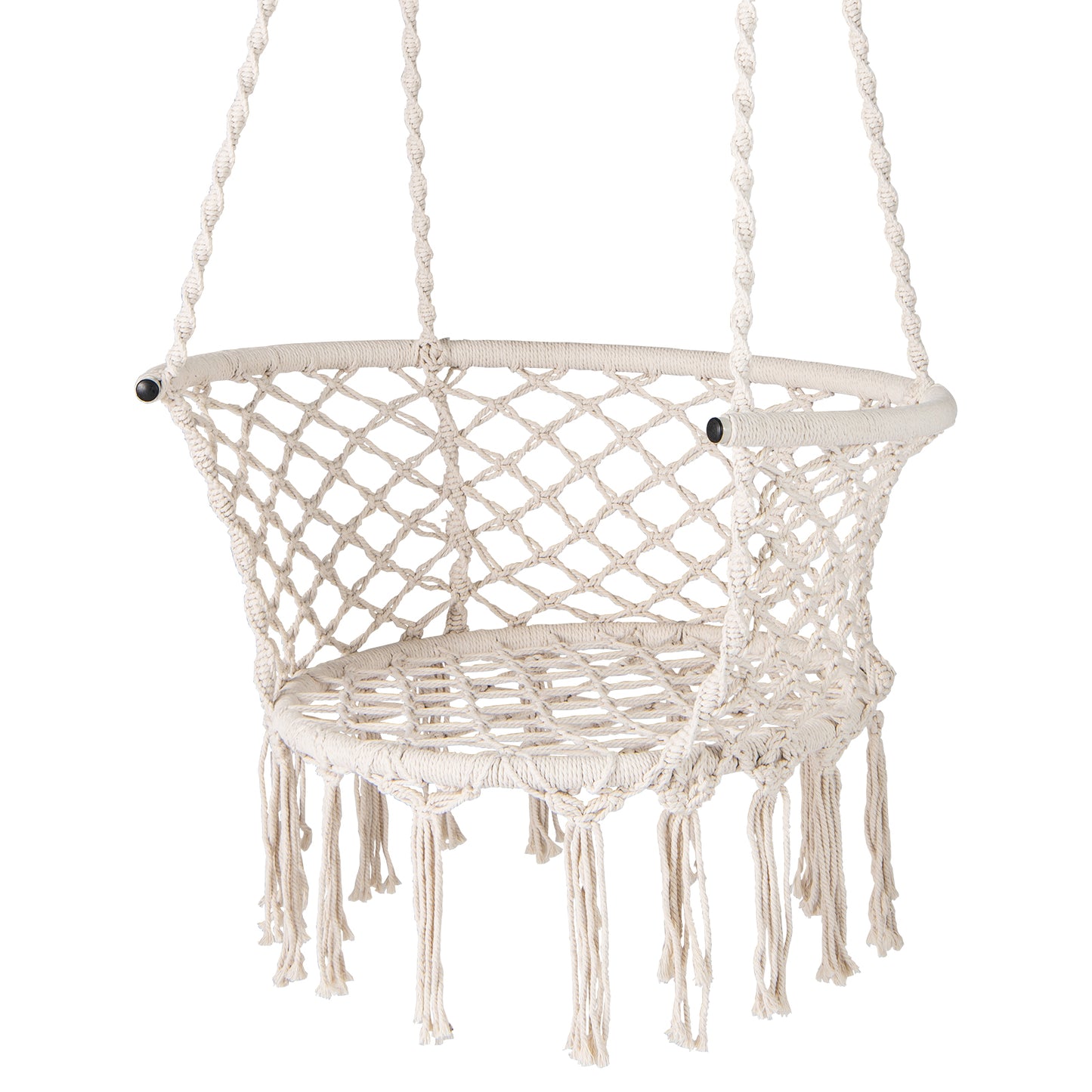 Macrame Hammock Chair Swing, Hanging Cotton Rope, Beige Hammocks at Gallery Canada