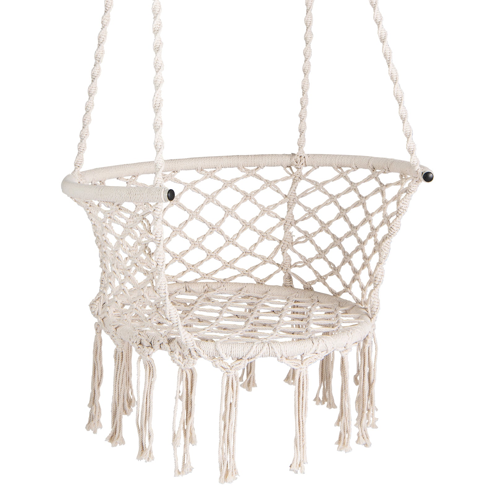 Macrame Hammock Chair Swing, Hanging Cotton Rope, Beige Hammocks at Gallery Canada