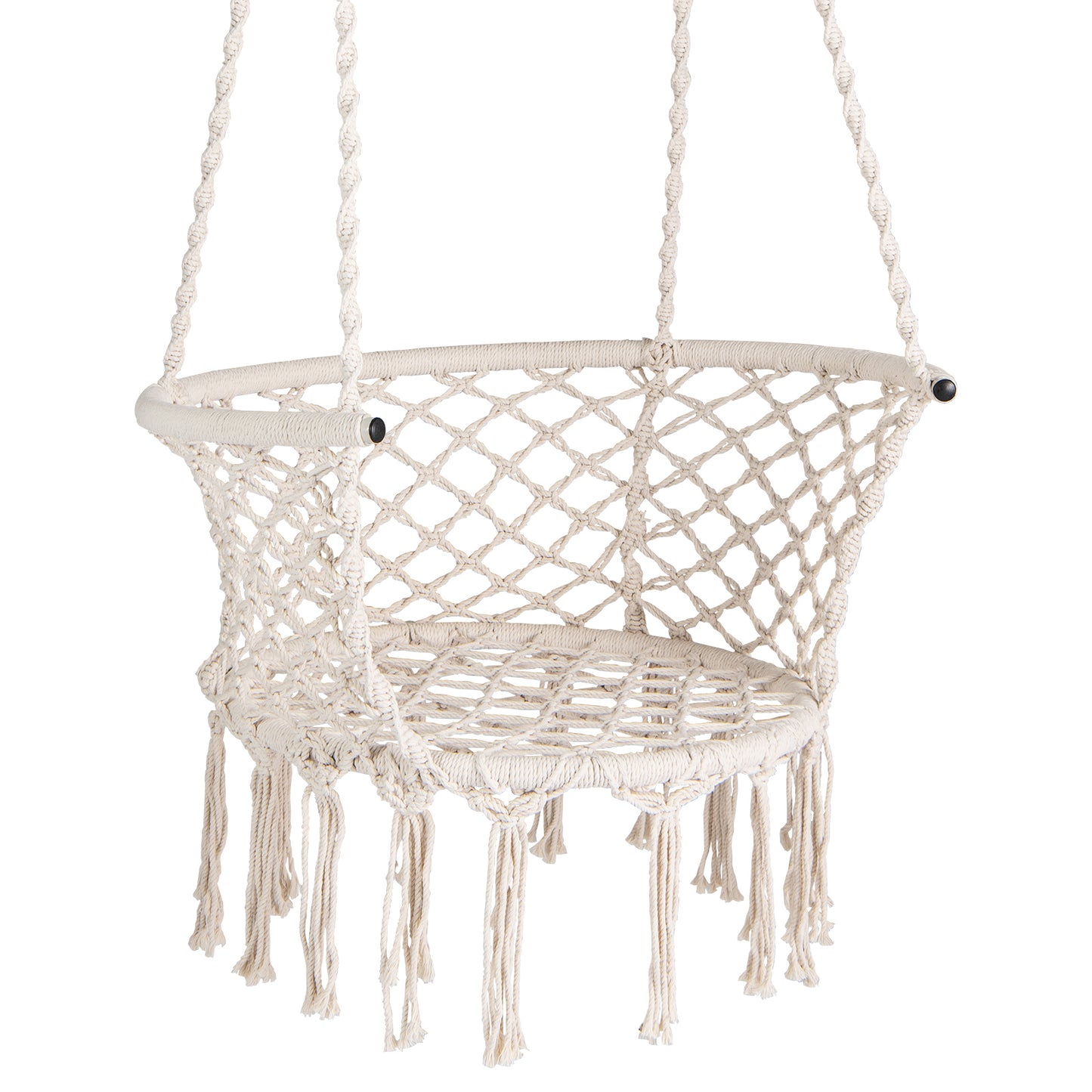 Macrame Hammock Chair Swing, Hanging Cotton Rope, Beige Hammocks at Gallery Canada