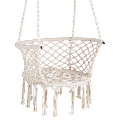 Macrame Hammock Chair Swing, Hanging Cotton Rope, Beige Hammocks at Gallery Canada