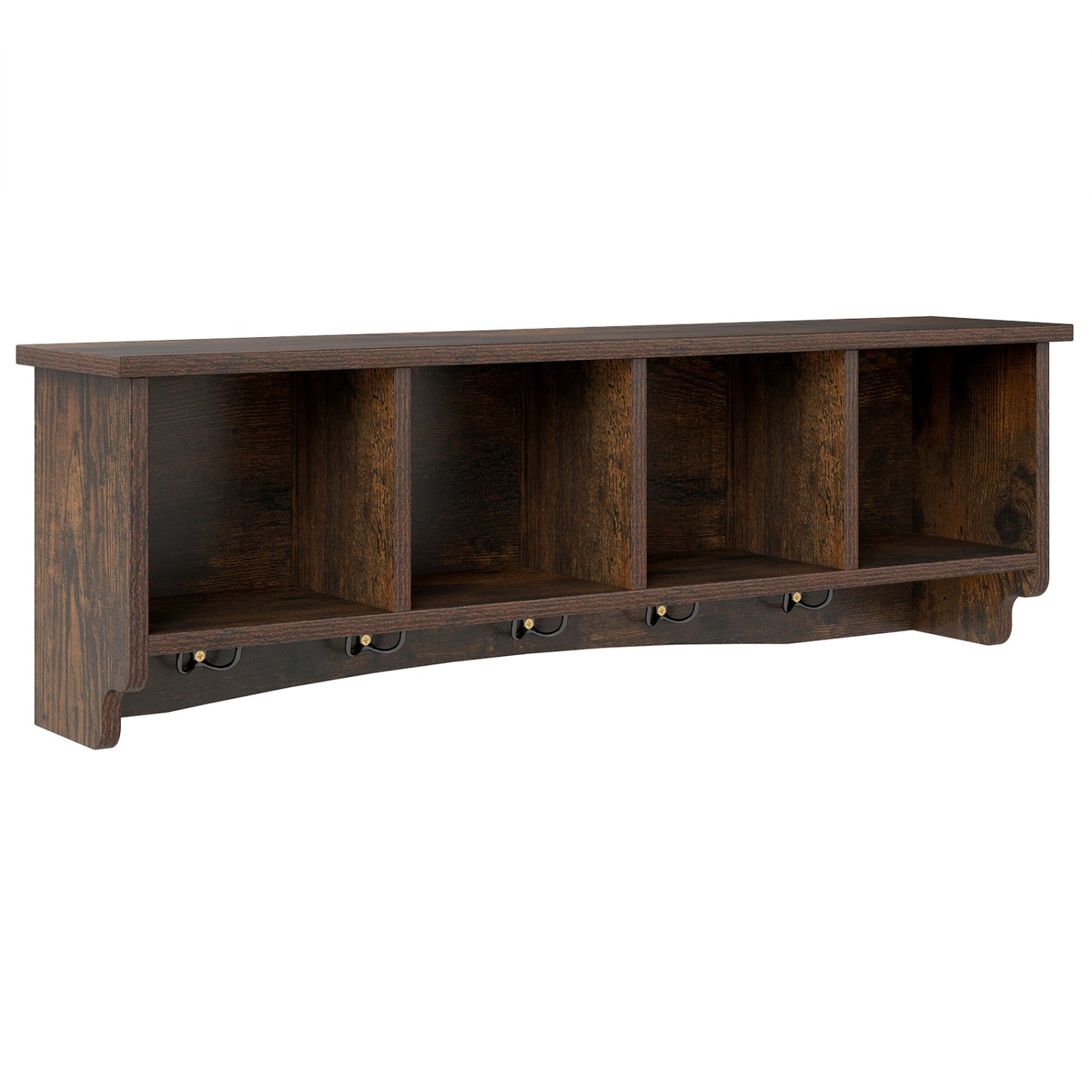 Hanging Entryway Shelf Coat Rack, Wall Mounted Storage Cabinet, Brown Coat Racks & Hall Trees at Gallery Canada