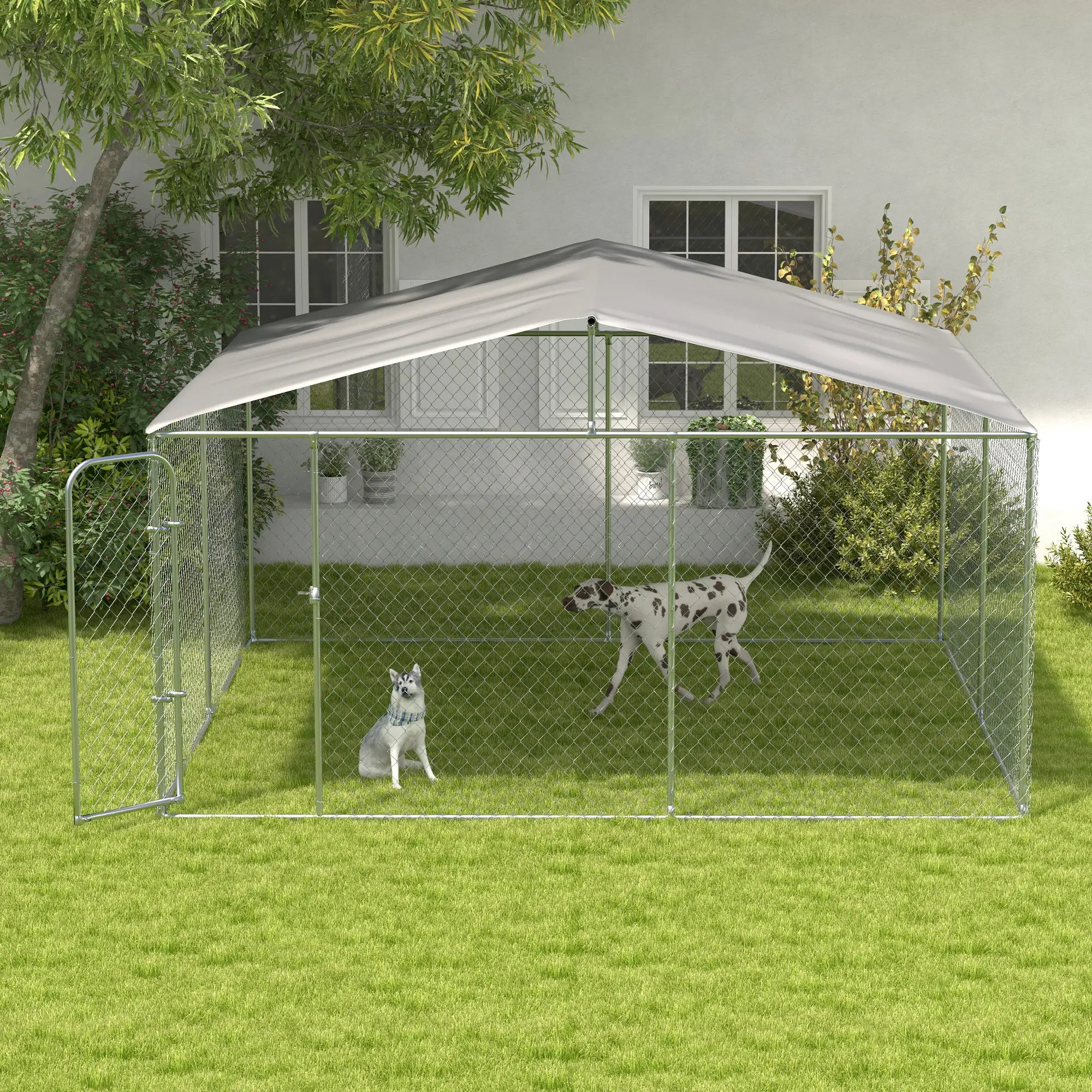 Outdoor Dog Kennel, Heavy Duty Playpen, 13.1' x 13.1' x 7.5' Houses, Kennels & Pens at Gallery Canada