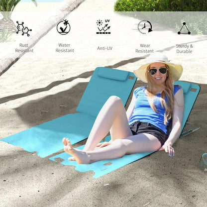 Beach Lounge Chair Set, 2 Pieces, Folding Chaise, Blue Beach Accessories at Gallery Canada