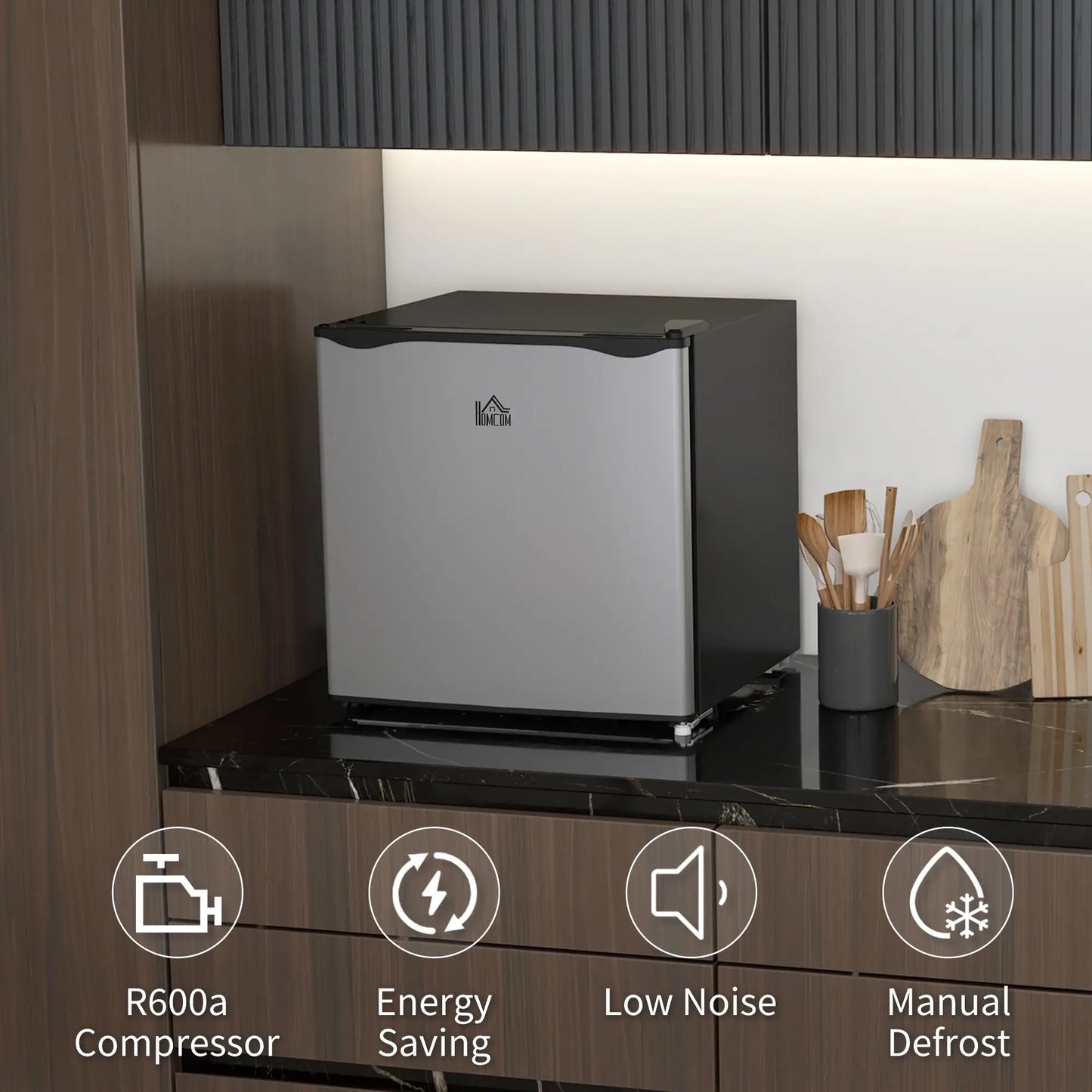 1.1 Cu. Ft. Mini Freezer, Compact Upright, Reversible Door, Removable Shelf, Adjustable Temperature, Silver Small Kitchen Appliances at Gallery Canada