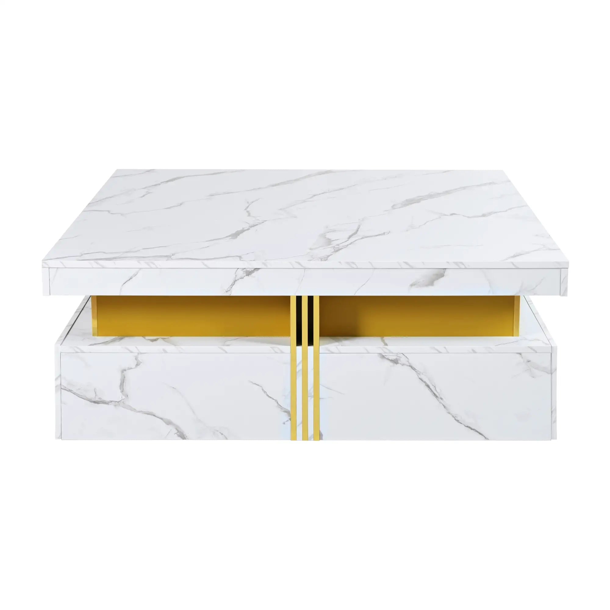 Square Storage Coffee Table, 4 Drawers, MDF, 33.5