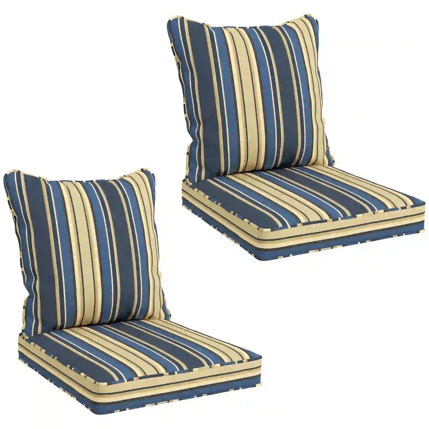 Seat Cushion Back Pillows Set of 2, Patio Chair Cushions, Indoor Outdoor, Blue Patio Chair Cushions Blue at Gallery Canada