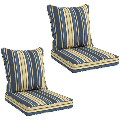 Seat Cushion Back Pillows Set of 2, Patio Chair Cushions, Indoor Outdoor, Blue Patio Chair Cushions Blue at Gallery Canada