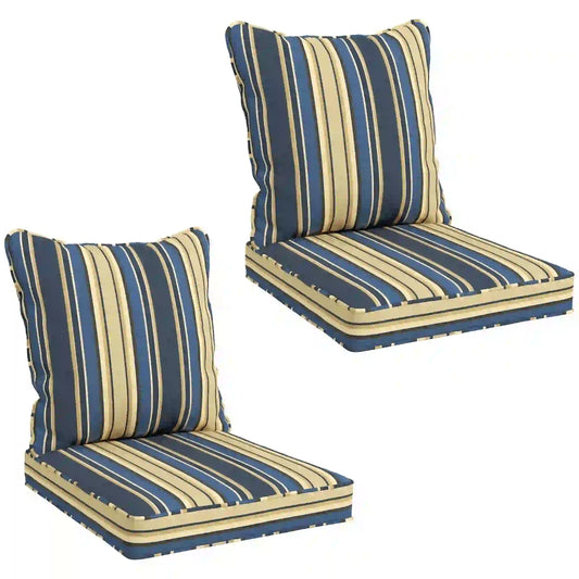 Seat Cushion Back Pillows Set of 2, Patio Chair Cushions, Indoor Outdoor, Blue Patio Chair Cushions Blue at Gallery Canada