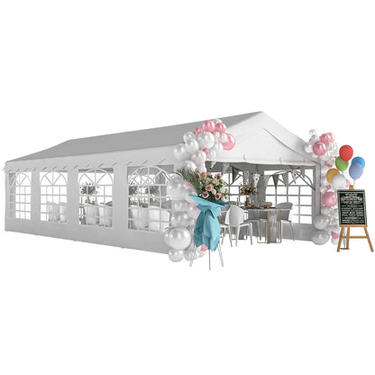 13'x26' Heavy Duty Party Tent, Portable Garage Canopy, White Canopy Tents at Gallery Canada