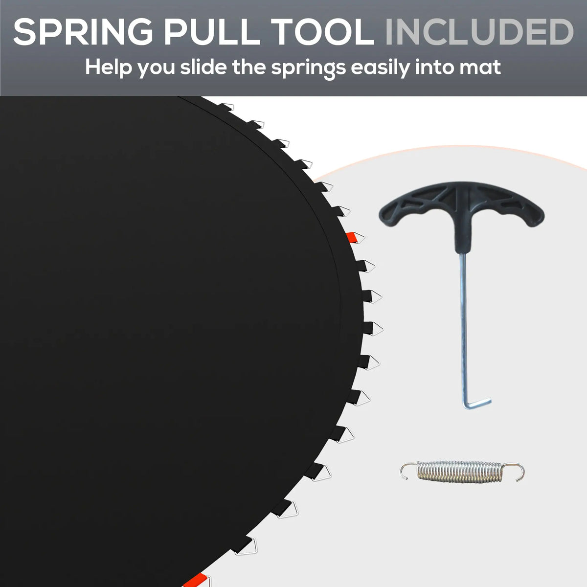 Trampoline Replacement Mat, Fits 14', 80 V-Hooks, 5.5" Springs, Black Trampolines at Gallery Canada