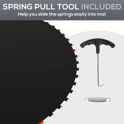 Trampoline Replacement Mat, Fits 14', 80 V-Hooks, 5.5" Springs, Black Trampolines at Gallery Canada