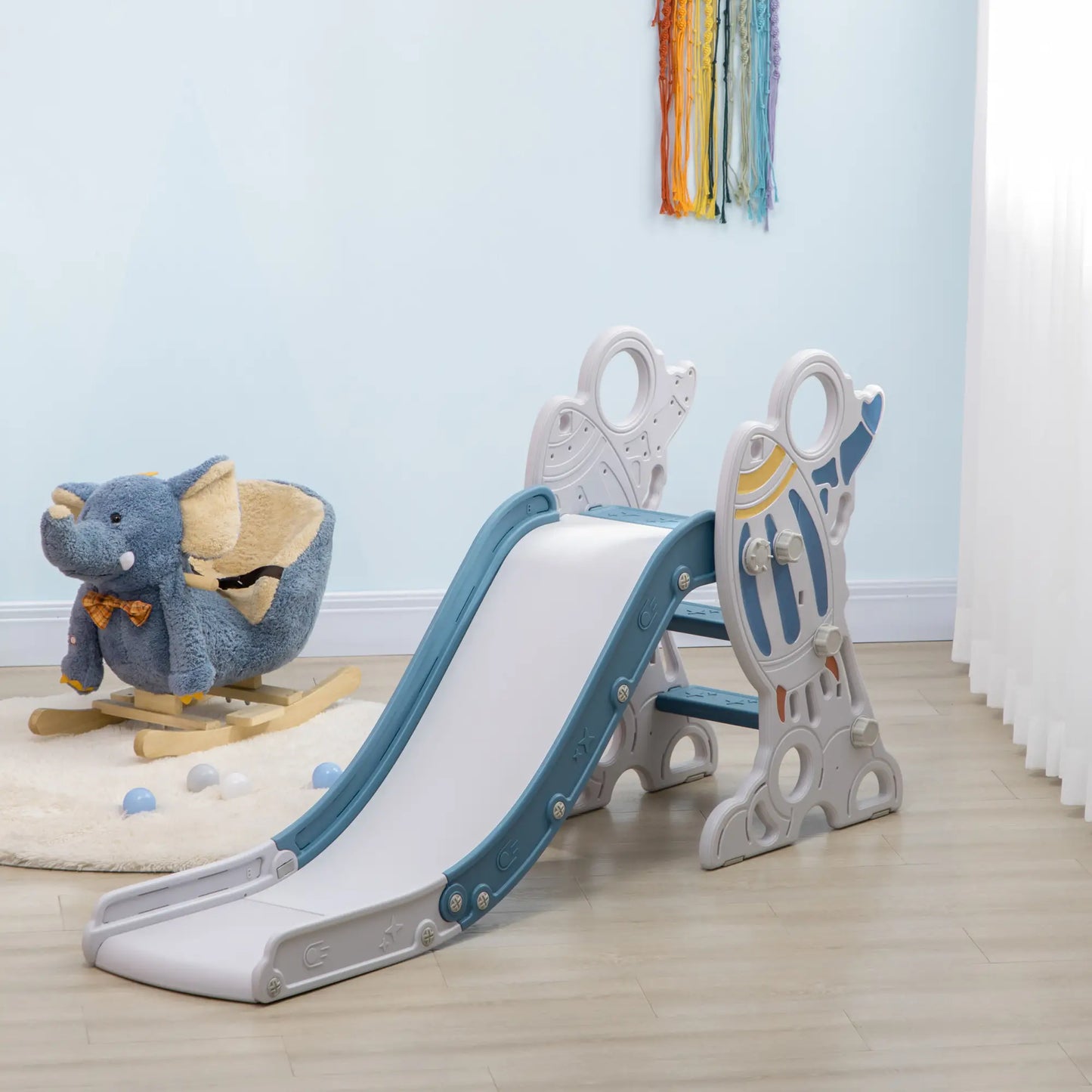 Toddler Slide, Indoor Climber Playset, Space Theme, 1.5-3 Years, Blue Gym Sets & Swings at Gallery Canada