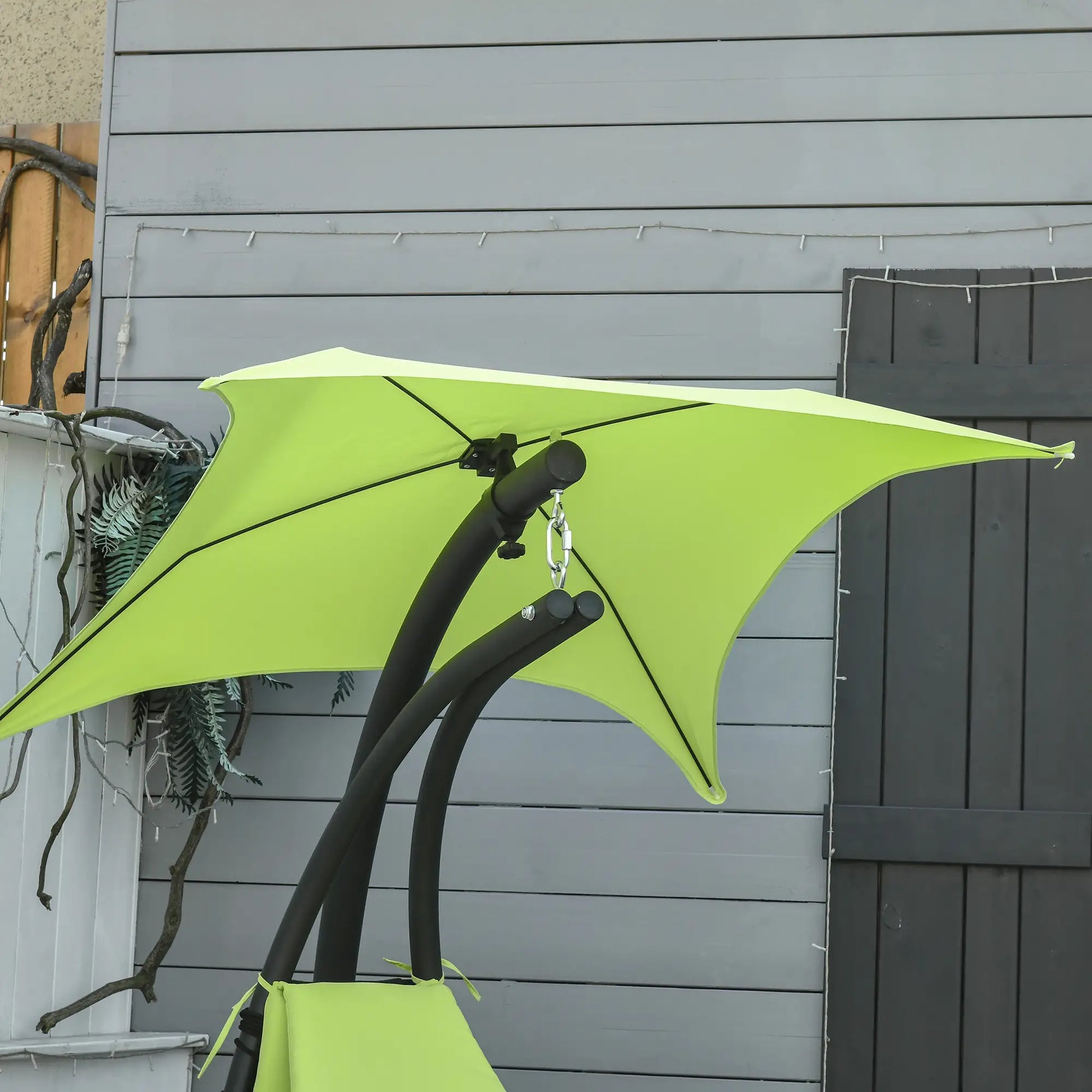 Outdoor Hammock Chair with Stand, Soft Padded Cushion, Canopy Umbrella, Green Patio Swings with Stand at Gallery Canada