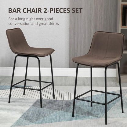 Upholstered Counter Height Bar Stools, Set of 2, 26", Steel Legs Bar Stools at Gallery Canada