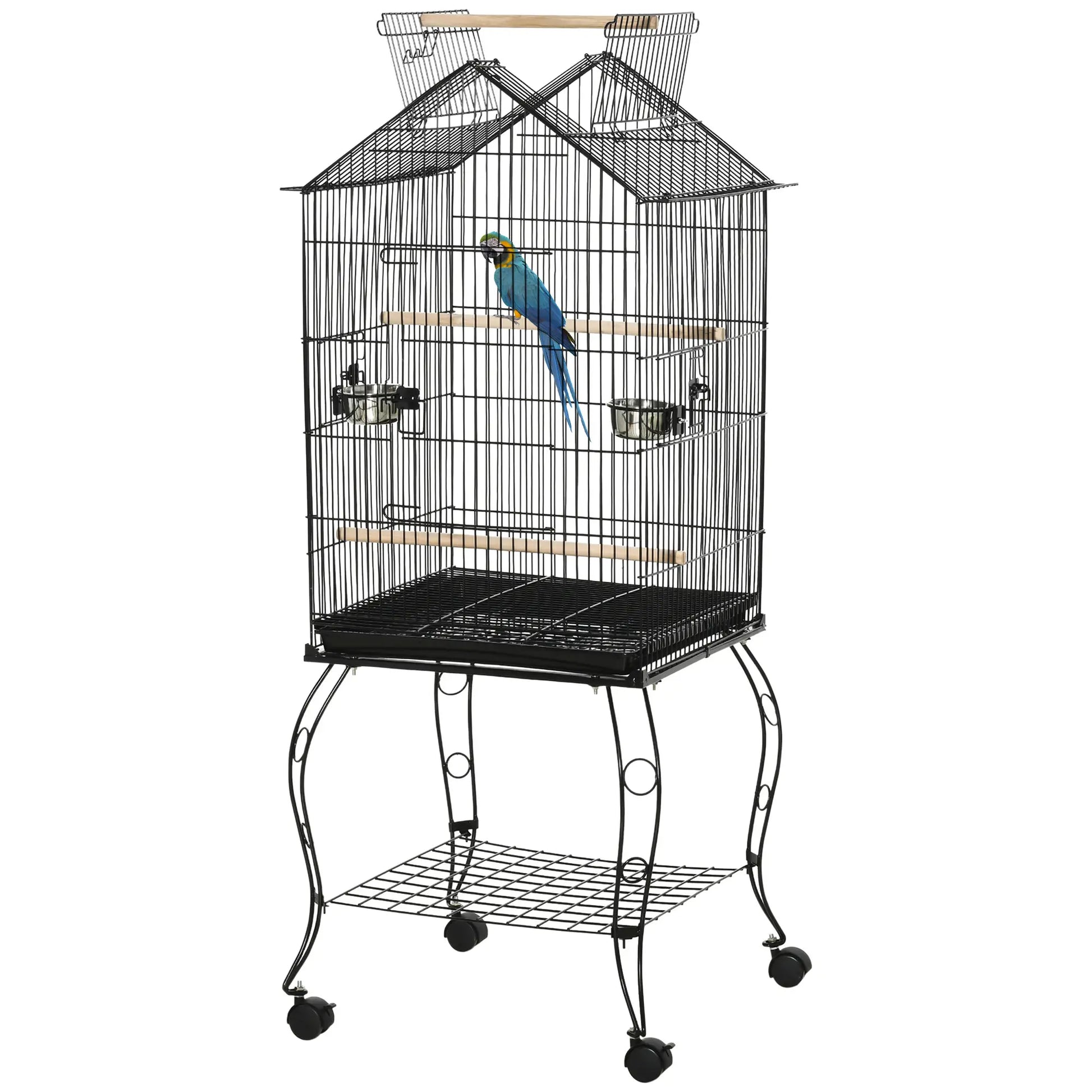 57 Inch Bird Cage for Cockatiel, Conure, Rolling Stand, Pull Out Tray Bird Cages at Gallery Canada