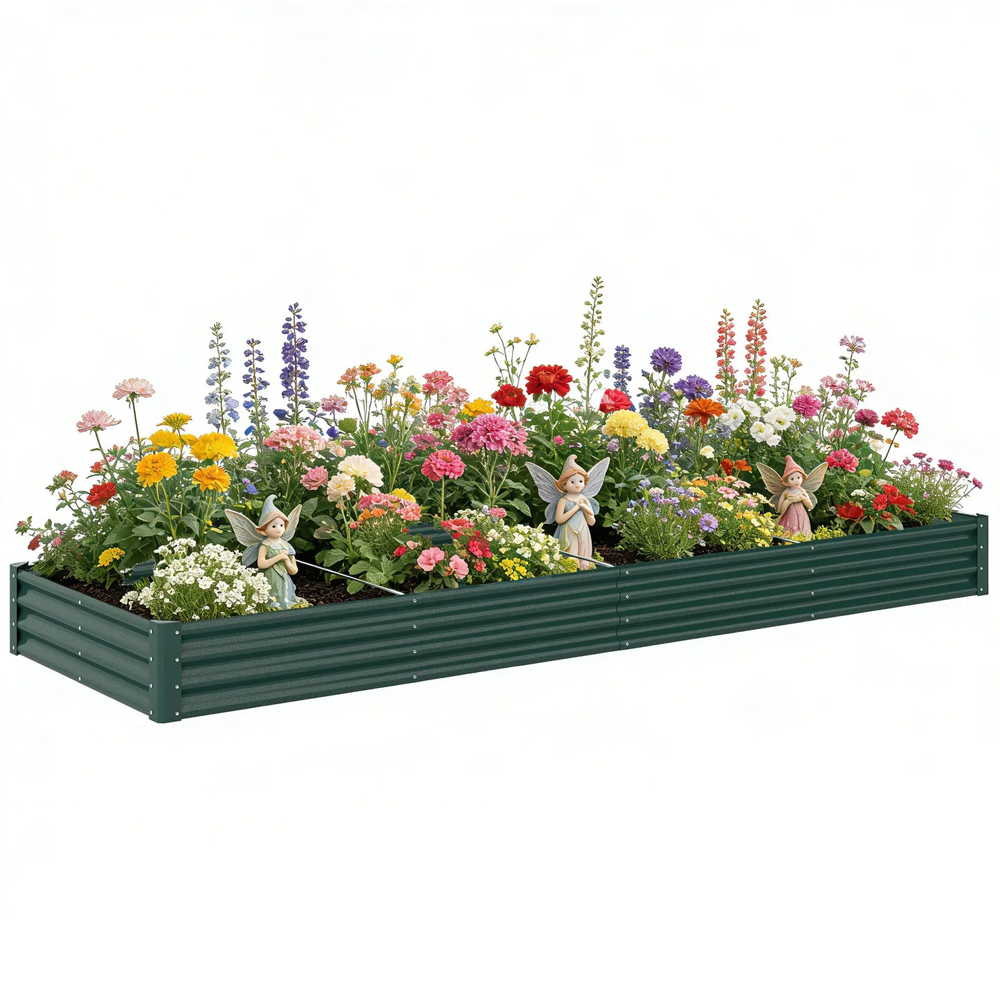 12 x 4 x 1ft Galvanized Raised Garden Bed, Reinforced Outdoor Planter Box, Green Galvanized Planter Boxes at Gallery Canada