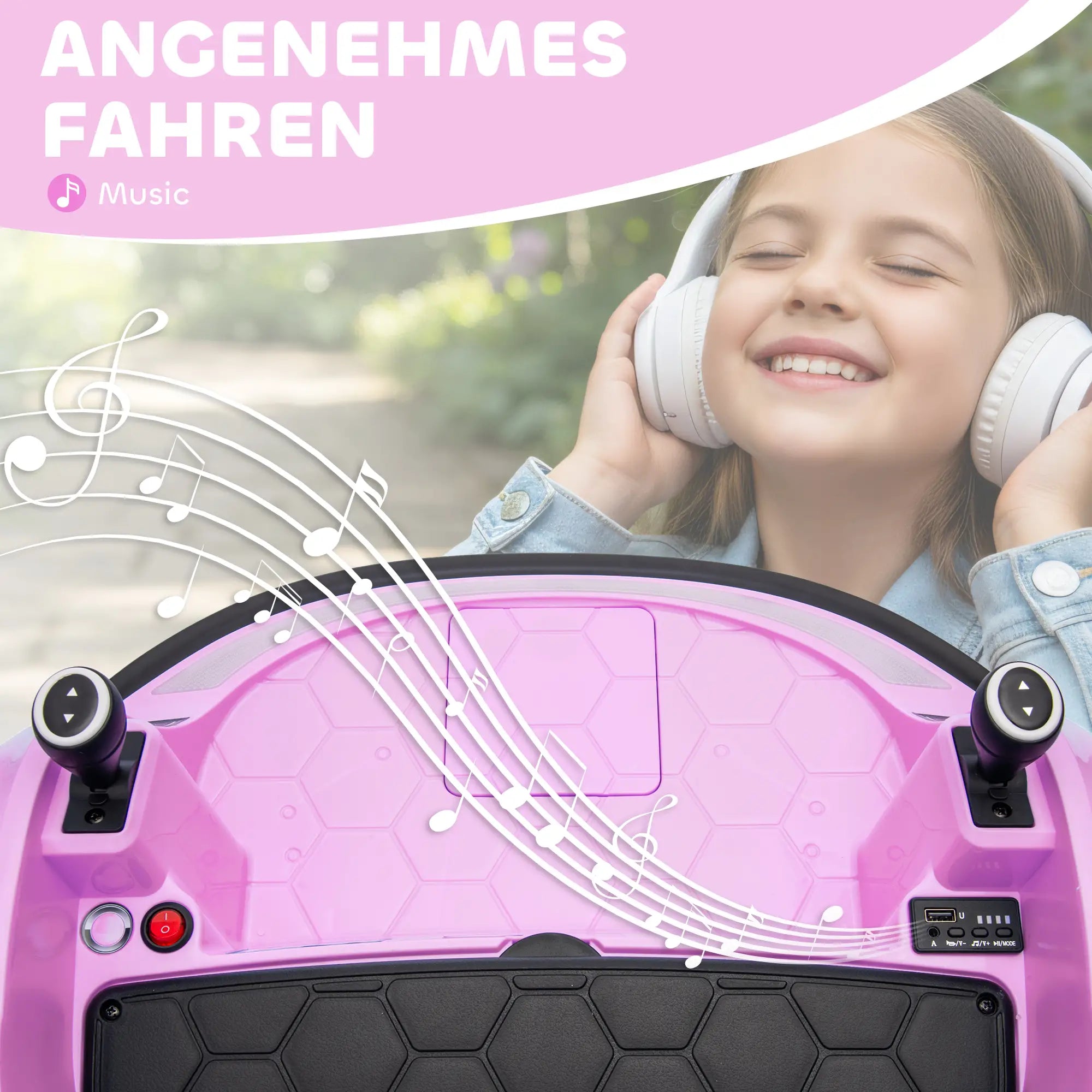 12V Bumper Car, 360 Remote Control, Lights Music Horn, 1.5-5 Years, Pink Electric Toy Cars at Gallery Canada