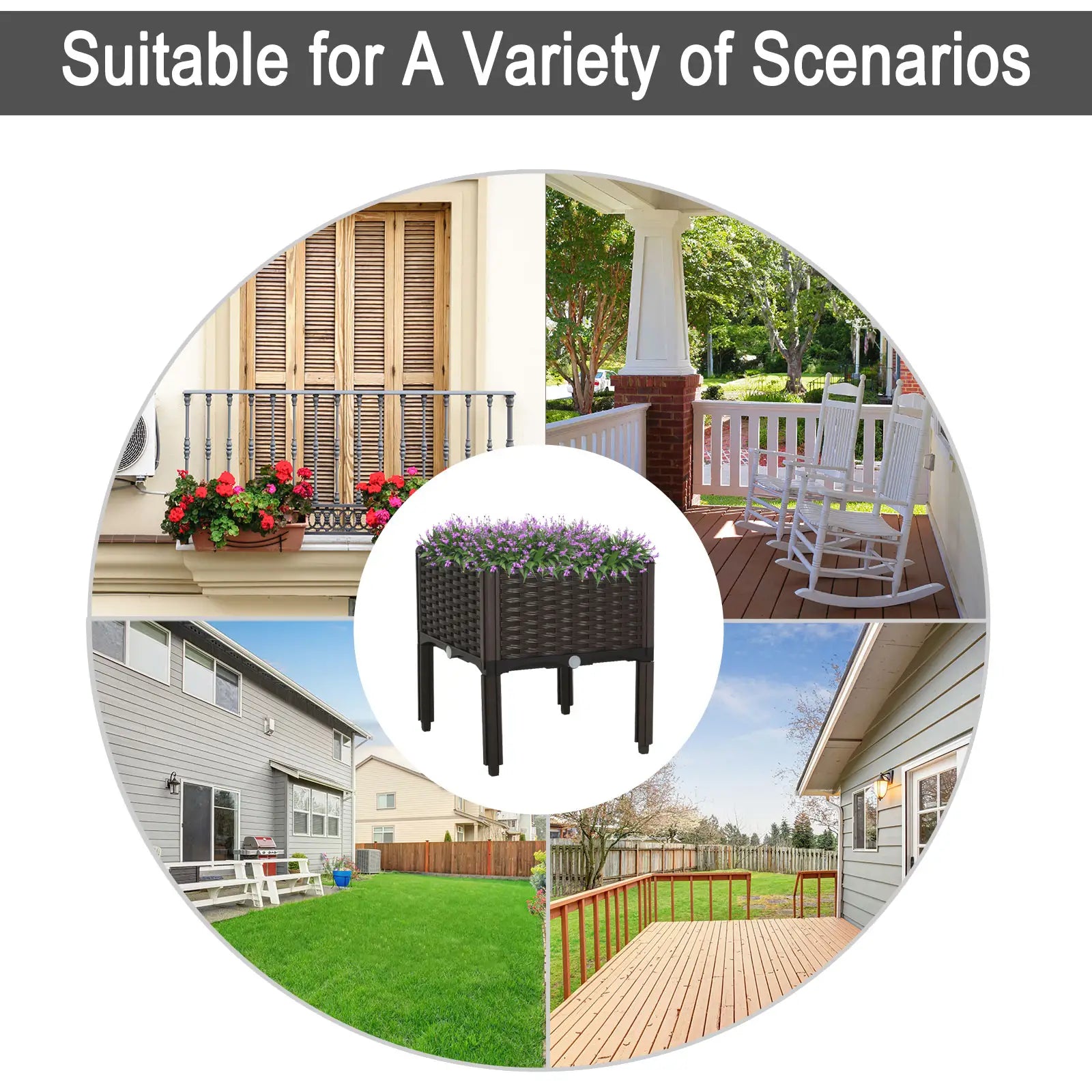 Raised Garden Bed, PP Flower Bed, Vegetable Herb Grow Box, Brown Elevated Garden Beds at Gallery Canada