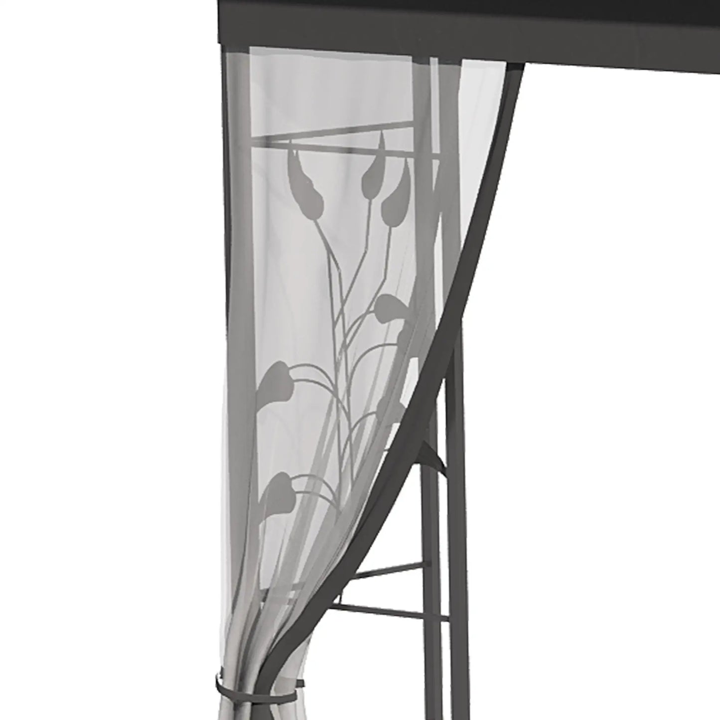 10'x10' Steel Patio Gazebo, Soft-Top, Polyester Roof, Grey Gazebos at Gallery Canada