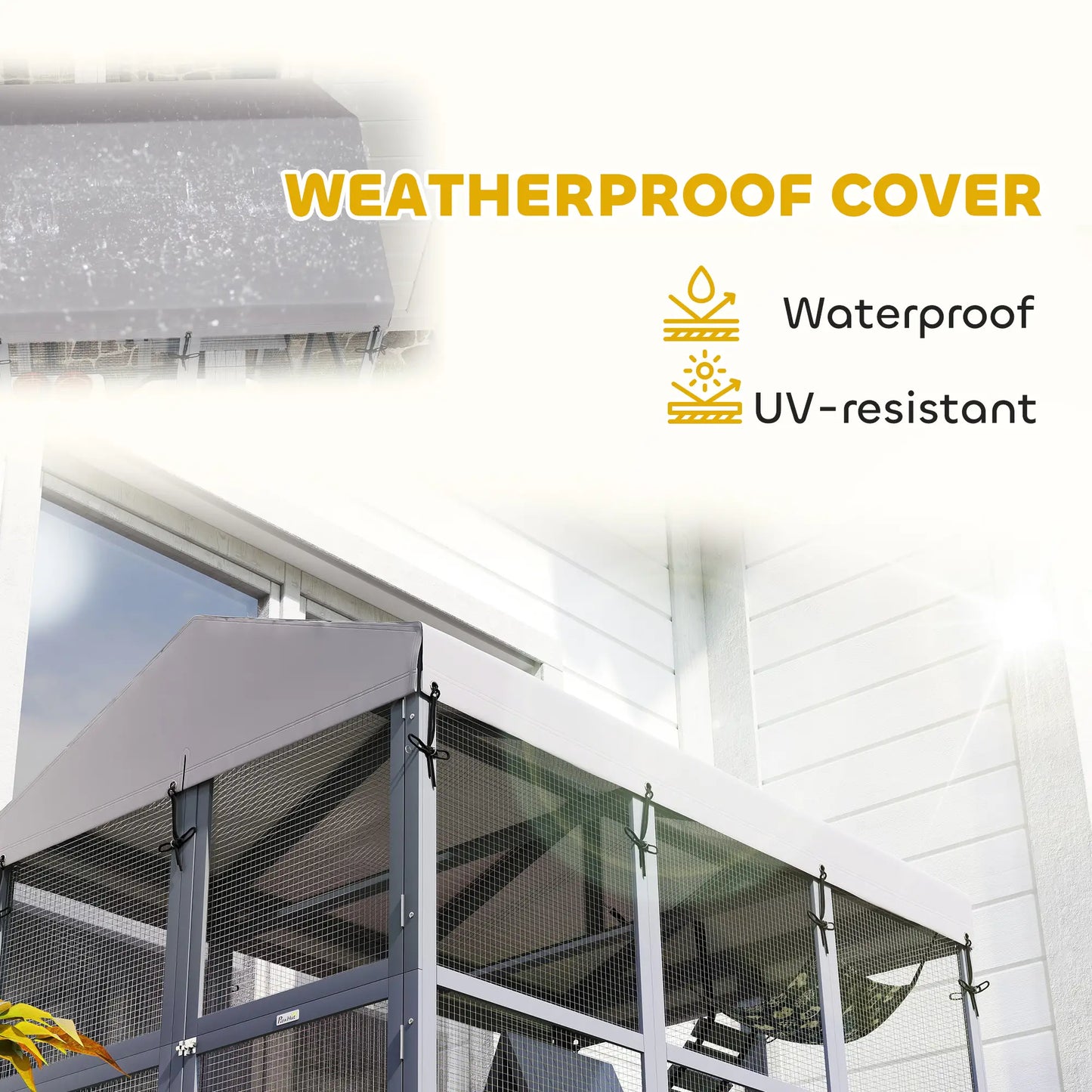 81"H Catio Outdoor Enclosure, Floor Included, Fits 2-4 Cats, Grey Outdoor Cat Enclosures at Gallery Canada