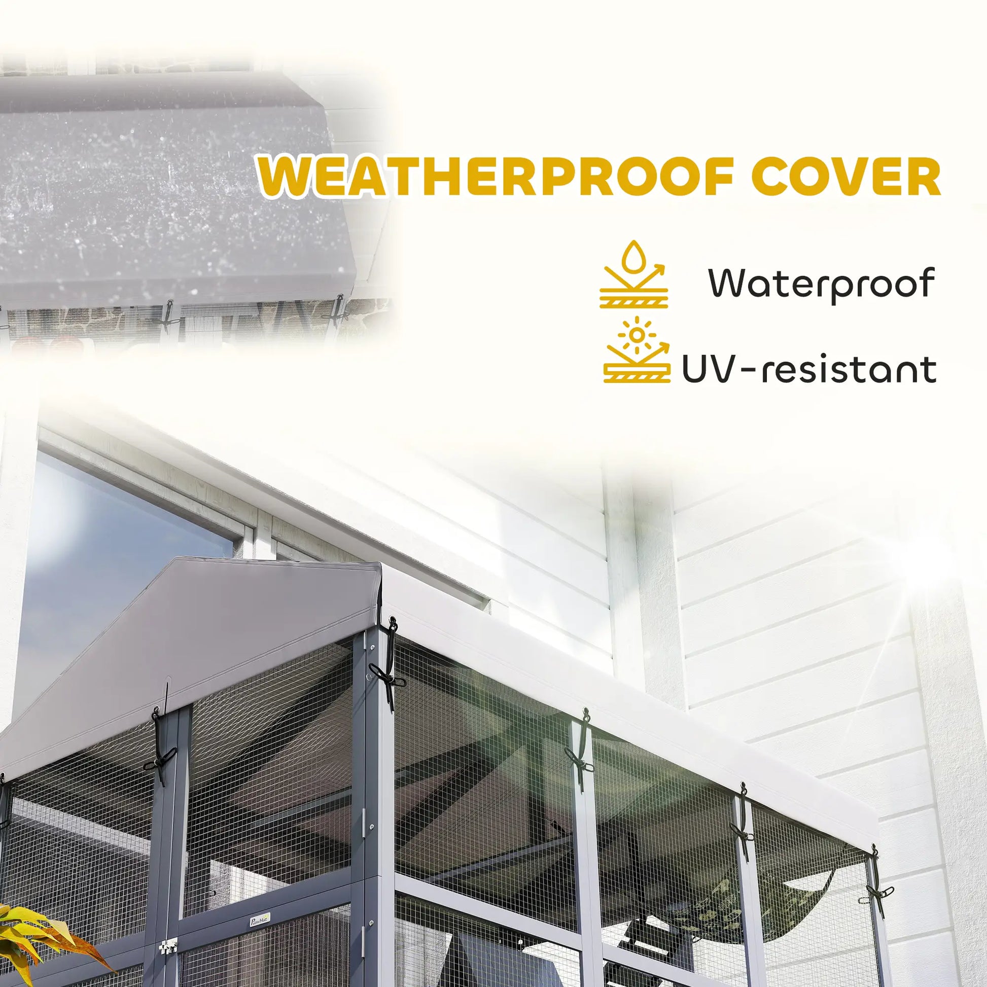 81"H Catio Outdoor Enclosure, Floor Included, Fits 2-4 Cats, Grey Outdoor Cat Enclosures at Gallery Canada