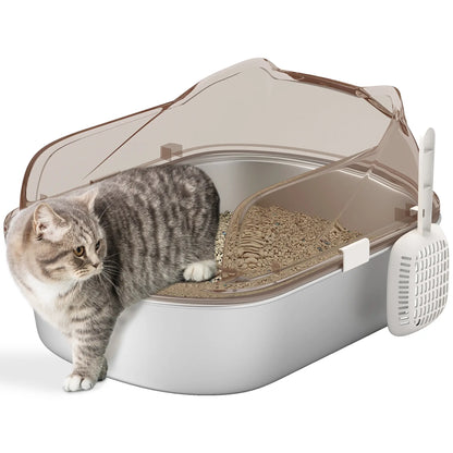Stainless Steel Cat Litter Box, High Sided, Steps, Scoop, Anti-Leak Cat Litter Box Enclosures at Gallery Canada