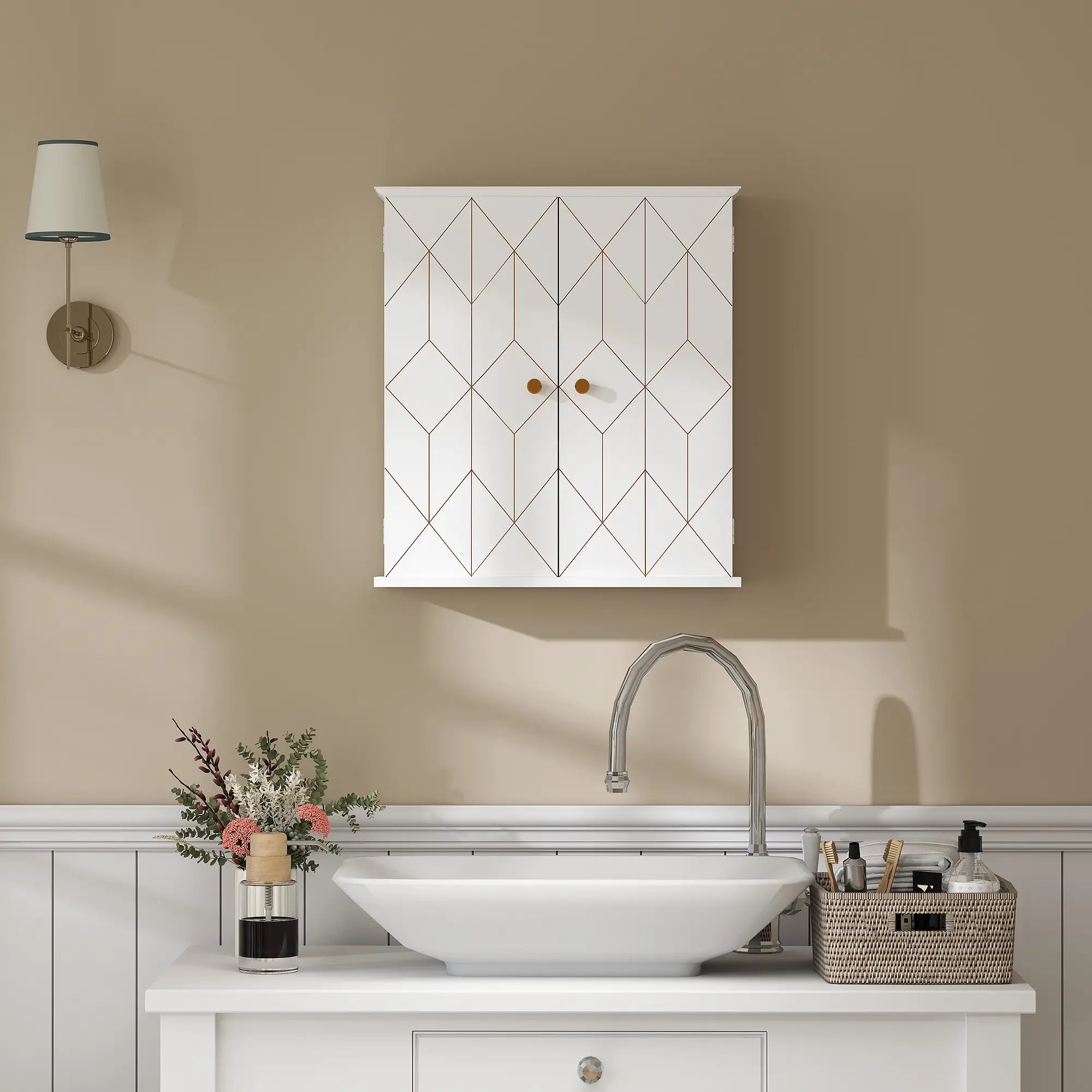 Bathroom Wall Cabinet, Medicine Storage, 2 Doors, Adjustable Shelf, White Bathroom Cabinets at Gallery Canada