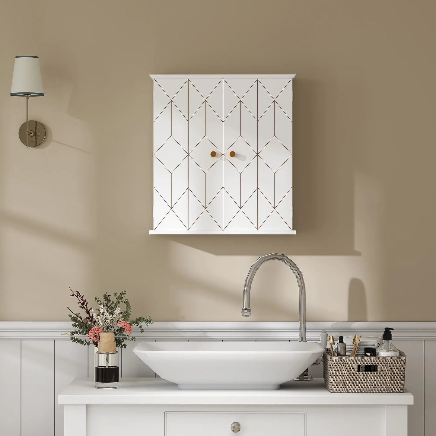 Bathroom Wall Cabinet, Medicine Storage, 2 Doors, Adjustable Shelf, White Bathroom Cabinets at Gallery Canada
