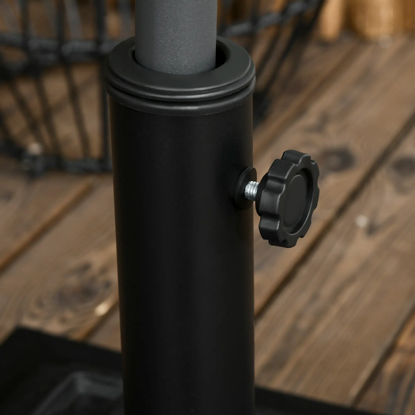 26 lb Heavy Duty Patio Umbrella Base, Square Resin Stand, Outdoor, Black Umbrella Bases at Gallery Canada
