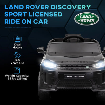 Land Rover Discovery Sport Licensed 12V Ride On Car, Black Electric Toy Cars at Gallery Canada